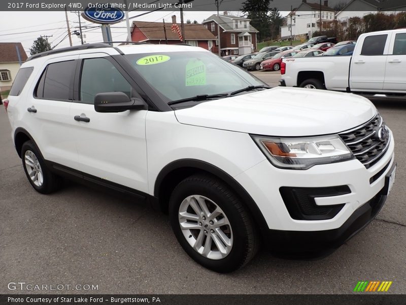 Oxford White / Medium Light Camel 2017 Ford Explorer 4WD