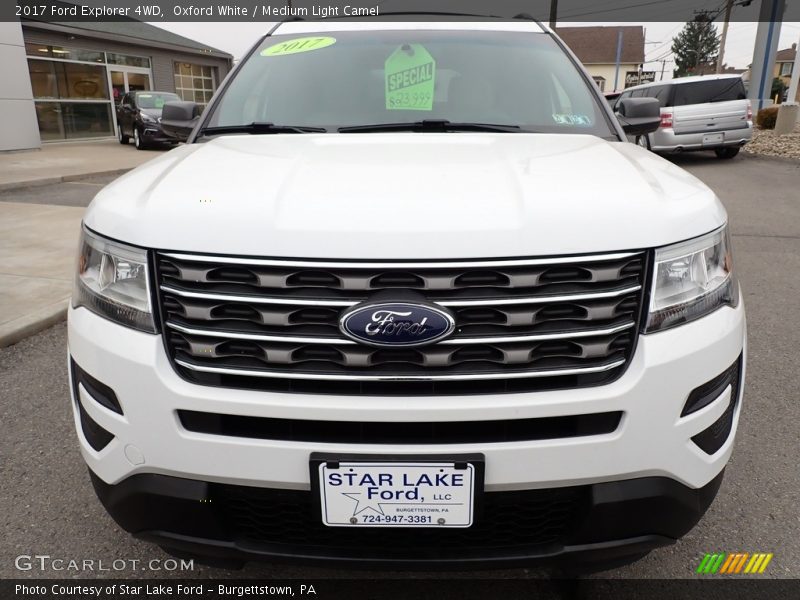 Oxford White / Medium Light Camel 2017 Ford Explorer 4WD
