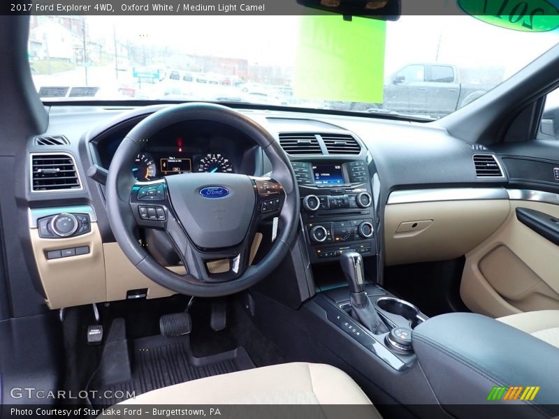 Oxford White / Medium Light Camel 2017 Ford Explorer 4WD