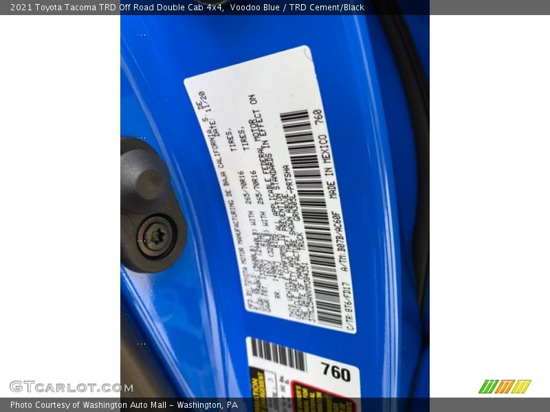 Voodoo Blue / TRD Cement/Black 2021 Toyota Tacoma TRD Off Road Double Cab 4x4