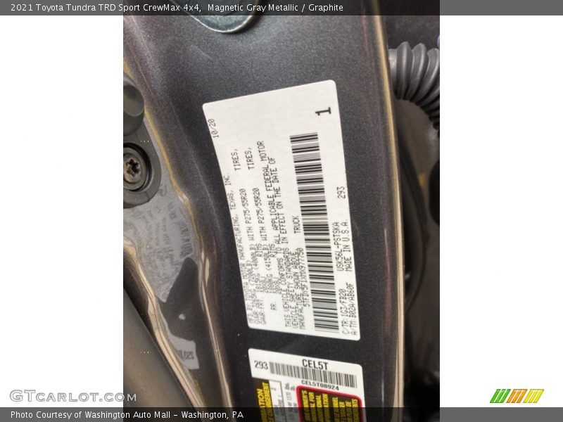 Magnetic Gray Metallic / Graphite 2021 Toyota Tundra TRD Sport CrewMax 4x4