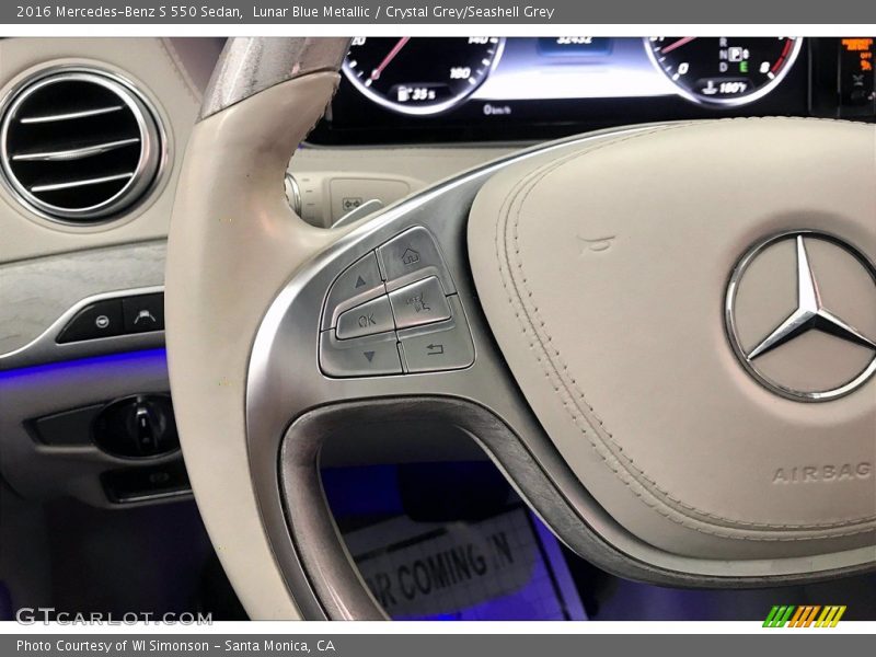 Lunar Blue Metallic / Crystal Grey/Seashell Grey 2016 Mercedes-Benz S 550 Sedan