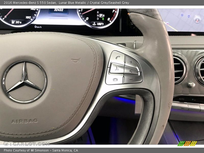 Lunar Blue Metallic / Crystal Grey/Seashell Grey 2016 Mercedes-Benz S 550 Sedan