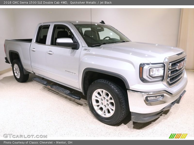 Quicksilver Metallic / Jet Black 2018 GMC Sierra 1500 SLE Double Cab 4WD