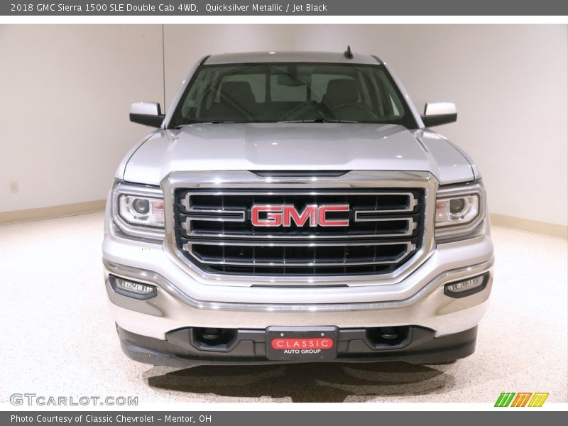 Quicksilver Metallic / Jet Black 2018 GMC Sierra 1500 SLE Double Cab 4WD