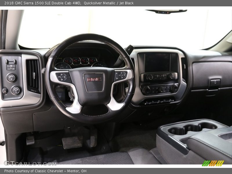 Quicksilver Metallic / Jet Black 2018 GMC Sierra 1500 SLE Double Cab 4WD