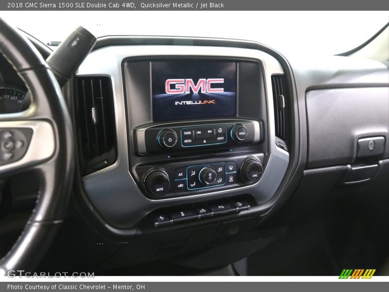 Quicksilver Metallic / Jet Black 2018 GMC Sierra 1500 SLE Double Cab 4WD