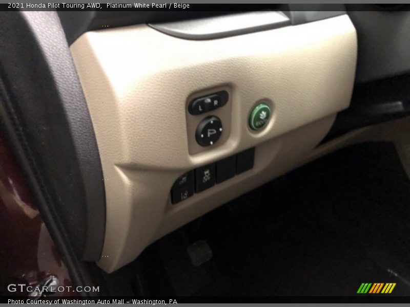 Platinum White Pearl / Beige 2021 Honda Pilot Touring AWD