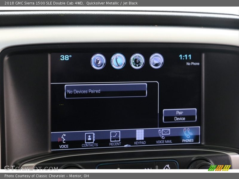 Quicksilver Metallic / Jet Black 2018 GMC Sierra 1500 SLE Double Cab 4WD