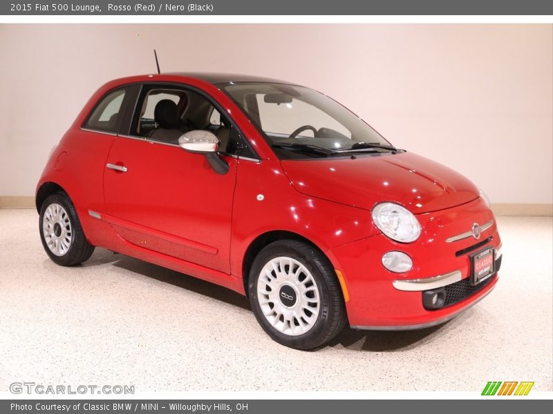 Rosso (Red) / Nero (Black) 2015 Fiat 500 Lounge