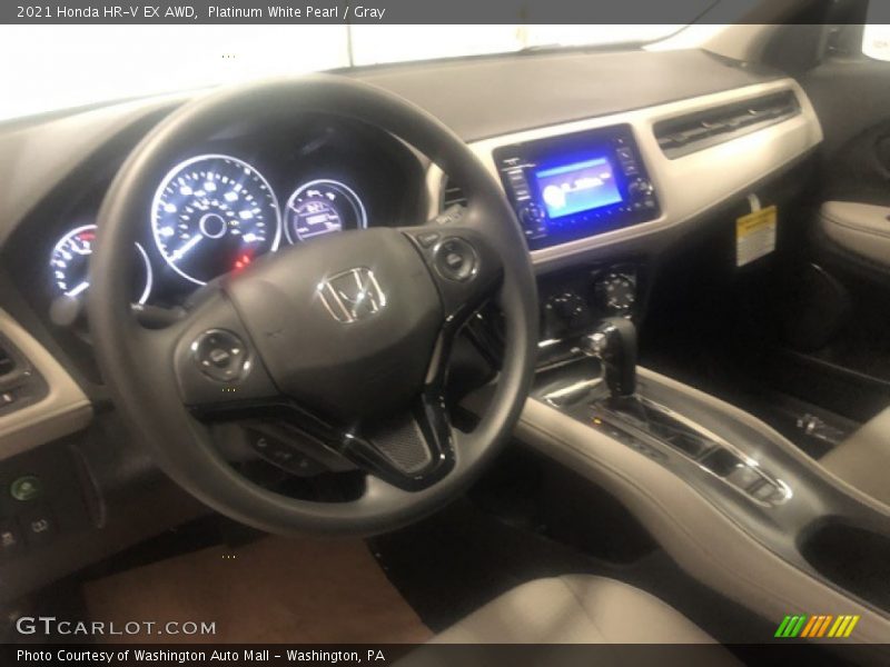 Platinum White Pearl / Gray 2021 Honda HR-V EX AWD
