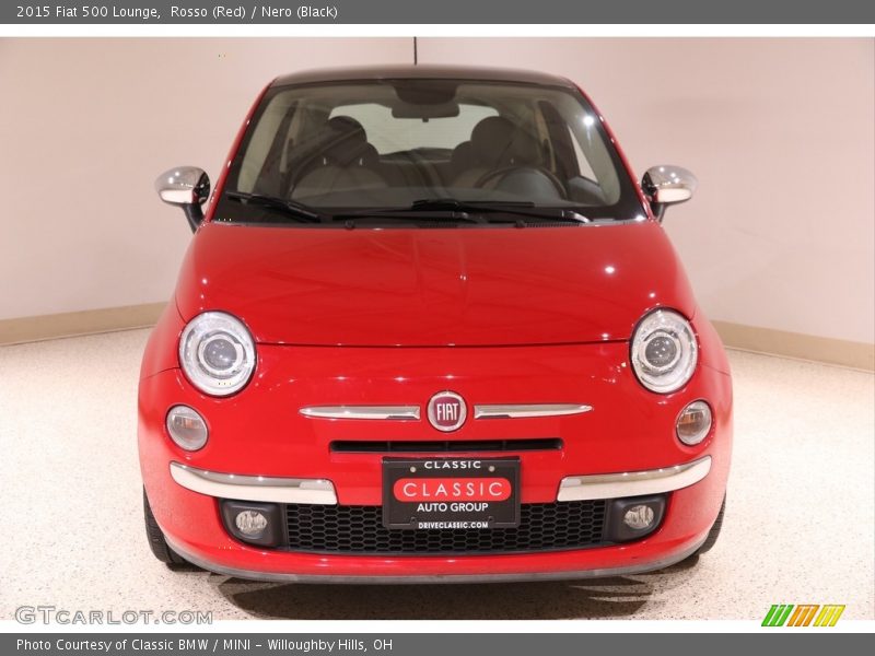Rosso (Red) / Nero (Black) 2015 Fiat 500 Lounge