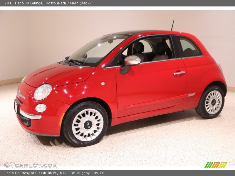 Rosso (Red) / Nero (Black) 2015 Fiat 500 Lounge