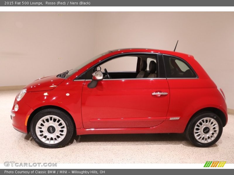 Rosso (Red) / Nero (Black) 2015 Fiat 500 Lounge