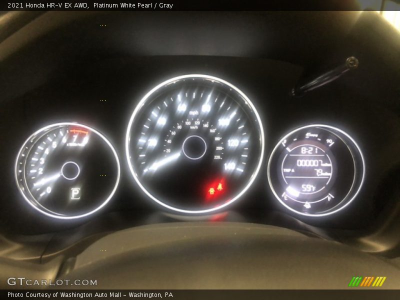 Platinum White Pearl / Gray 2021 Honda HR-V EX AWD