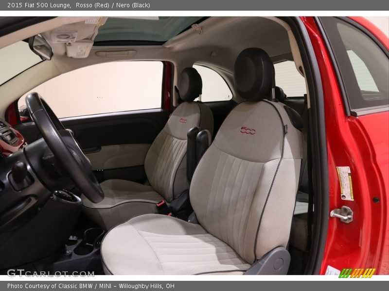 Rosso (Red) / Nero (Black) 2015 Fiat 500 Lounge