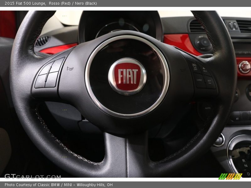 Rosso (Red) / Nero (Black) 2015 Fiat 500 Lounge