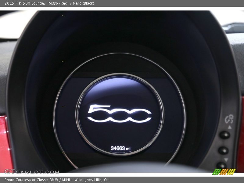 Rosso (Red) / Nero (Black) 2015 Fiat 500 Lounge