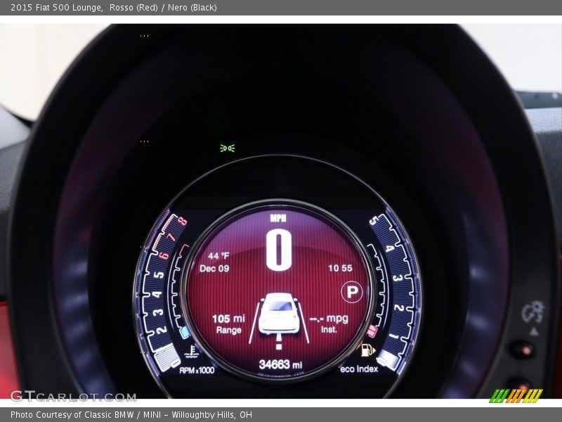 Rosso (Red) / Nero (Black) 2015 Fiat 500 Lounge