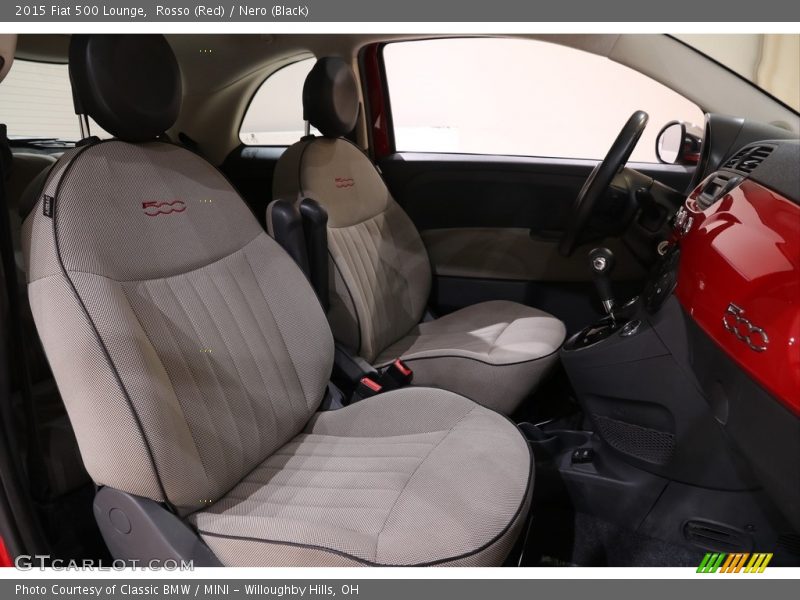 Rosso (Red) / Nero (Black) 2015 Fiat 500 Lounge