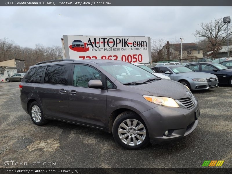 Predawn Gray Mica / Light Gray 2011 Toyota Sienna XLE AWD