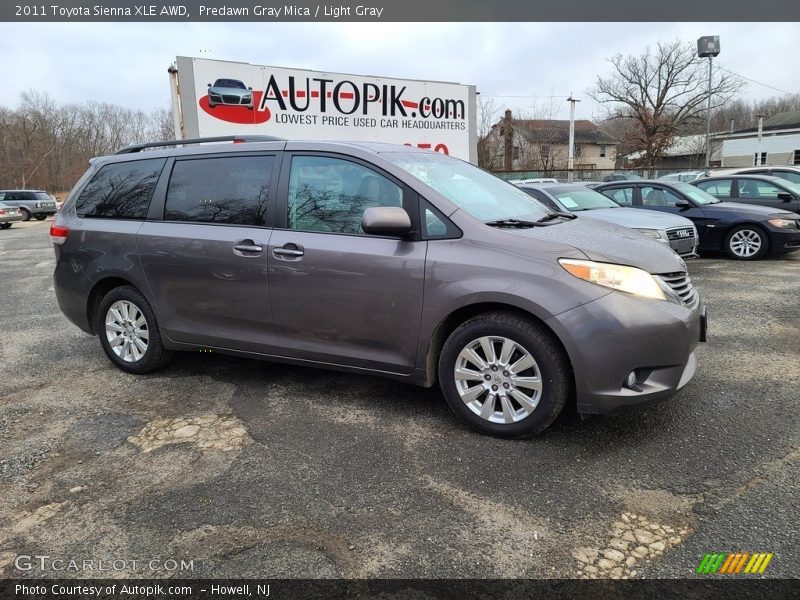 Predawn Gray Mica / Light Gray 2011 Toyota Sienna XLE AWD