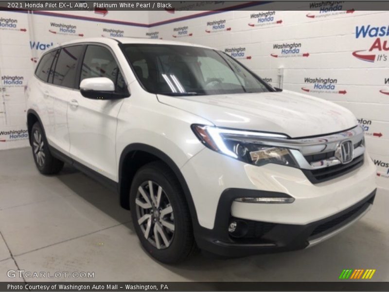 Platinum White Pearl / Black 2021 Honda Pilot EX-L AWD