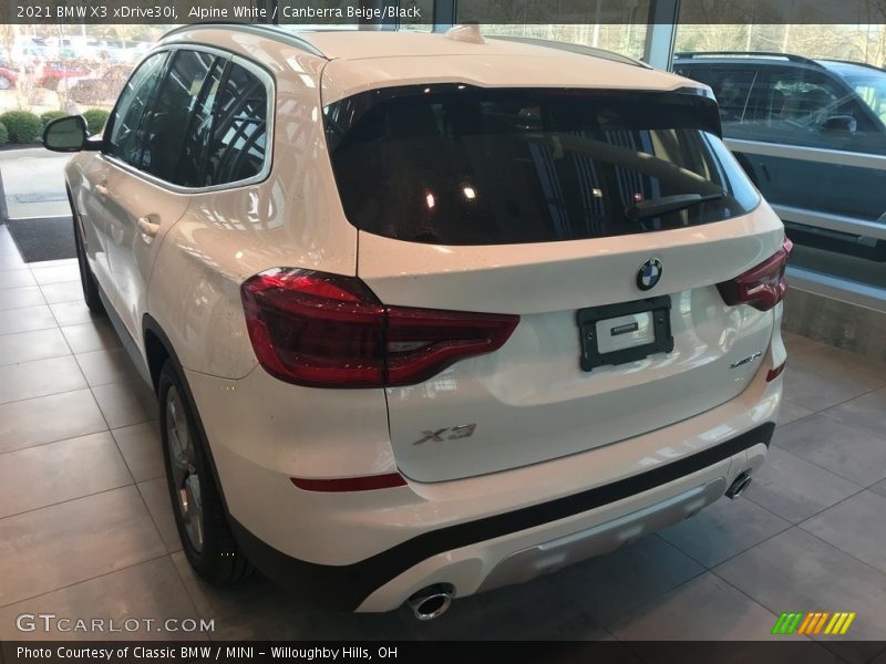 Alpine White / Canberra Beige/Black 2021 BMW X3 xDrive30i