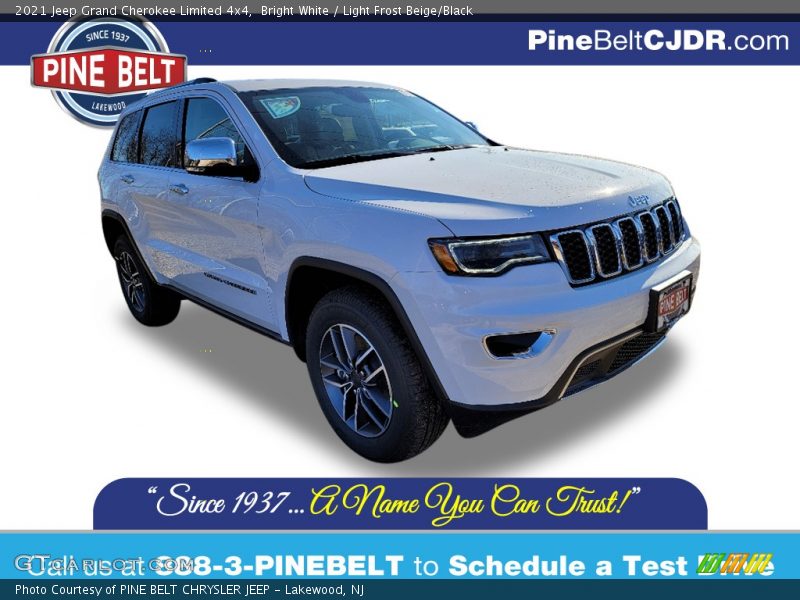 Bright White / Light Frost Beige/Black 2021 Jeep Grand Cherokee Limited 4x4