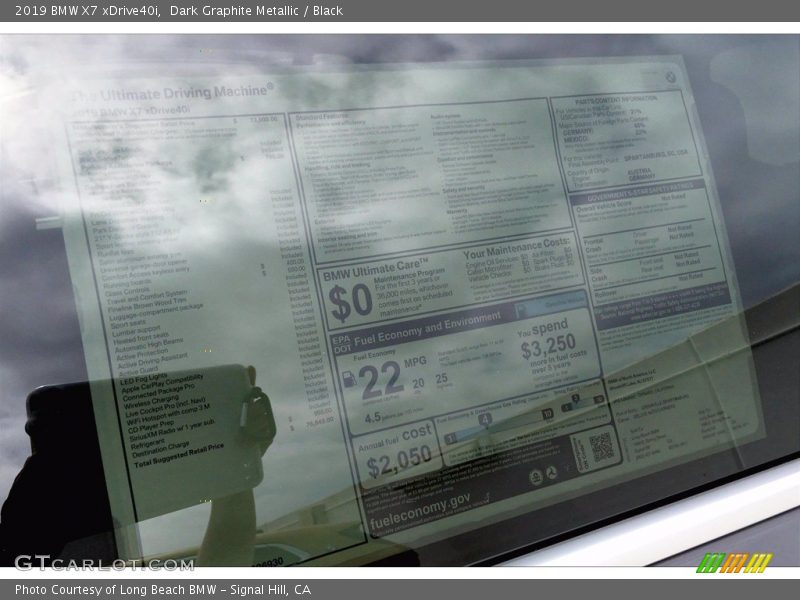 Dark Graphite Metallic / Black 2019 BMW X7 xDrive40i