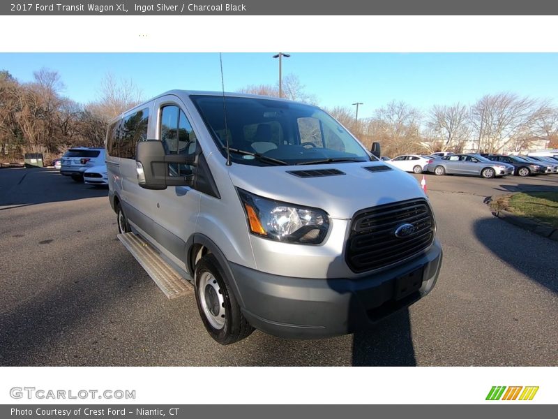 Ingot Silver / Charcoal Black 2017 Ford Transit Wagon XL