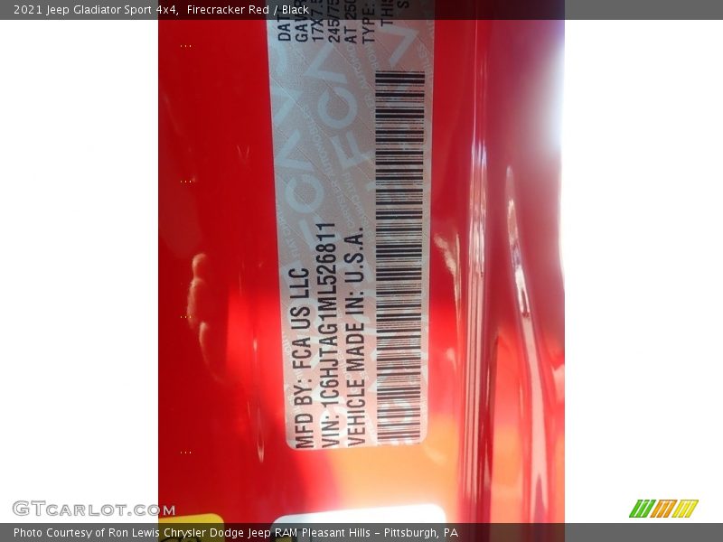 Firecracker Red / Black 2021 Jeep Gladiator Sport 4x4
