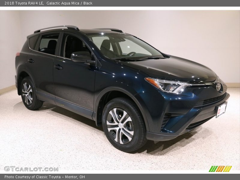 Galactic Aqua Mica / Black 2018 Toyota RAV4 LE