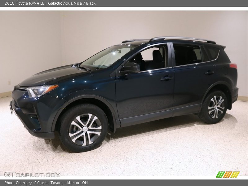 Galactic Aqua Mica / Black 2018 Toyota RAV4 LE
