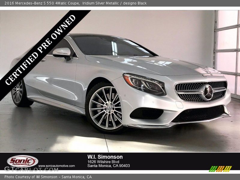 Iridium Silver Metallic / designo Black 2016 Mercedes-Benz S 550 4Matic Coupe