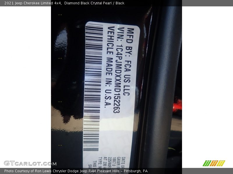 Diamond Black Crystal Pearl / Black 2021 Jeep Cherokee Limited 4x4