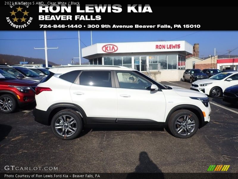 Clear White / Black 2021 Kia Seltos S AWD