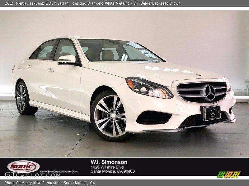 designo Diamond White Metallic / Silk Beige/Espresso Brown 2015 Mercedes-Benz E 350 Sedan