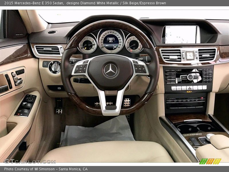 designo Diamond White Metallic / Silk Beige/Espresso Brown 2015 Mercedes-Benz E 350 Sedan