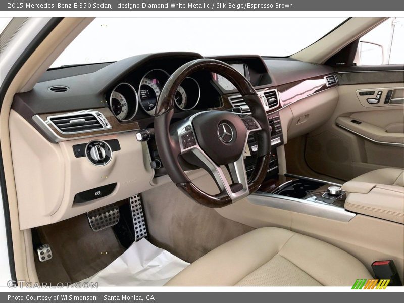 designo Diamond White Metallic / Silk Beige/Espresso Brown 2015 Mercedes-Benz E 350 Sedan