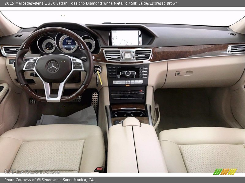designo Diamond White Metallic / Silk Beige/Espresso Brown 2015 Mercedes-Benz E 350 Sedan