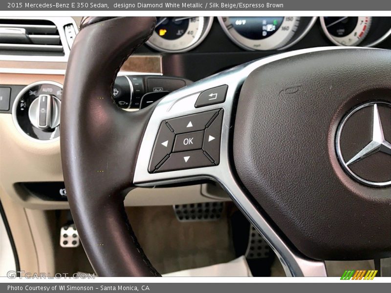 designo Diamond White Metallic / Silk Beige/Espresso Brown 2015 Mercedes-Benz E 350 Sedan