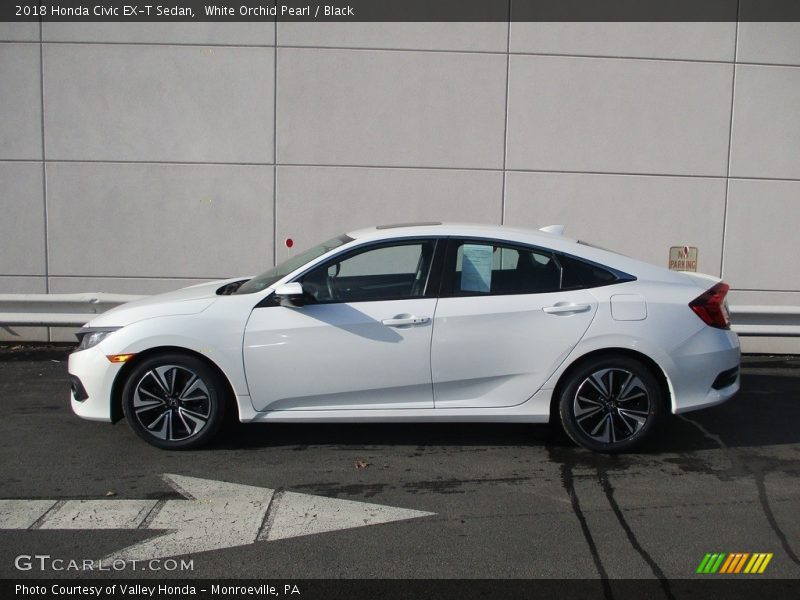 White Orchid Pearl / Black 2018 Honda Civic EX-T Sedan
