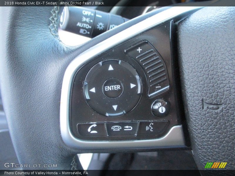 White Orchid Pearl / Black 2018 Honda Civic EX-T Sedan