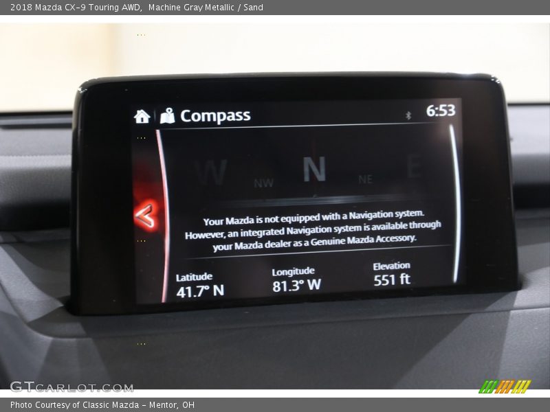 Machine Gray Metallic / Sand 2018 Mazda CX-9 Touring AWD