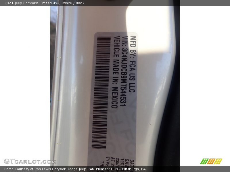 White / Black 2021 Jeep Compass Limited 4x4