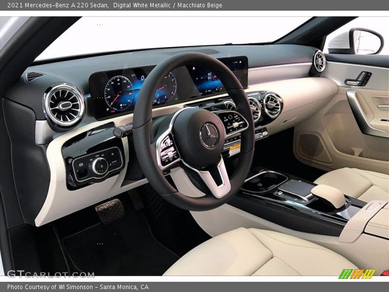Digital White Metallic / Macchiato Beige 2021 Mercedes-Benz A 220 Sedan
