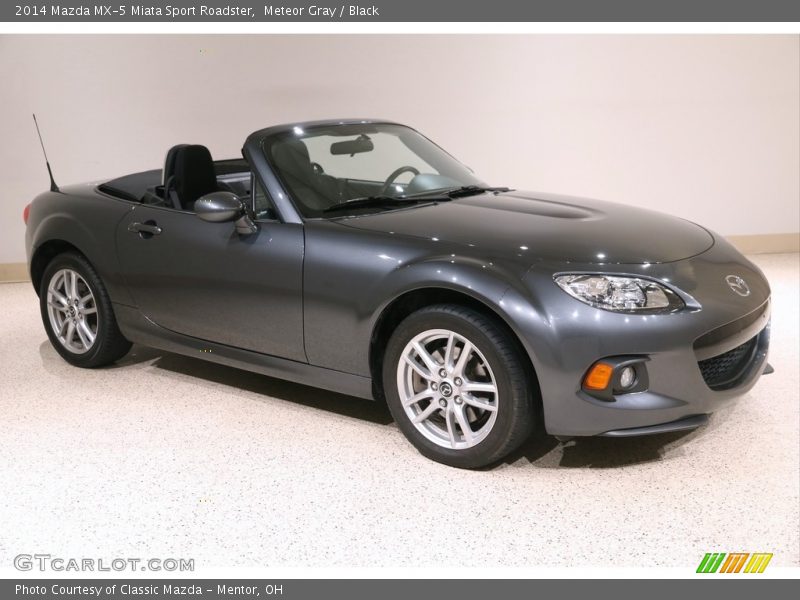 Meteor Gray / Black 2014 Mazda MX-5 Miata Sport Roadster