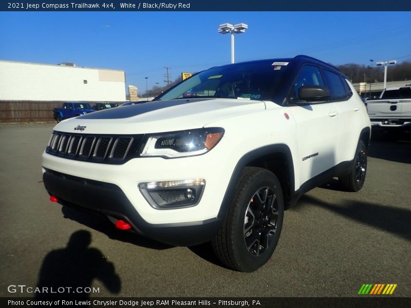 White / Black/Ruby Red 2021 Jeep Compass Trailhawk 4x4