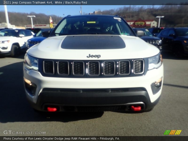 White / Black/Ruby Red 2021 Jeep Compass Trailhawk 4x4
